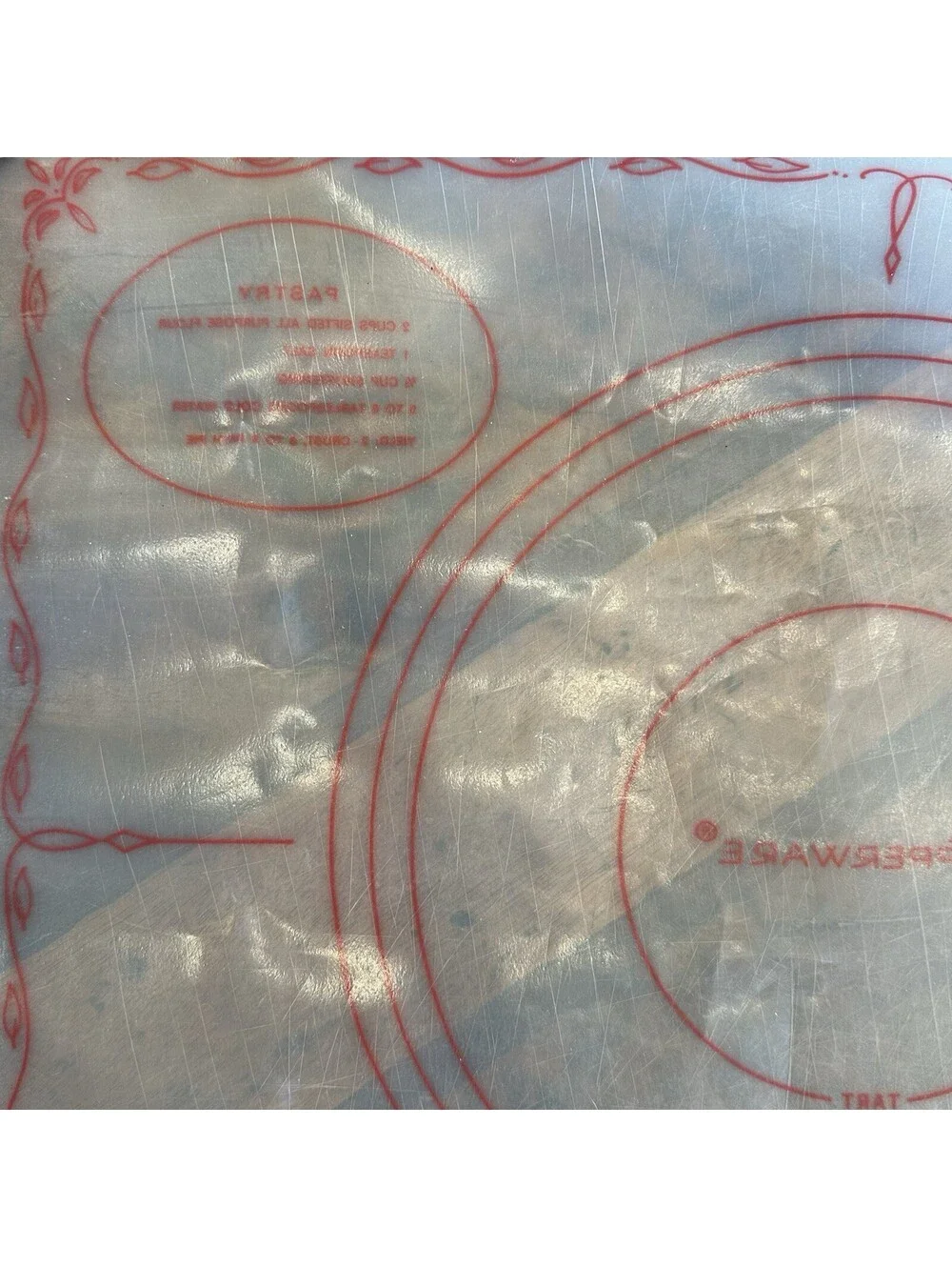 Vintage Tupperware Pastry Mat 1965 Rolling Mat Baking Guide Conversions